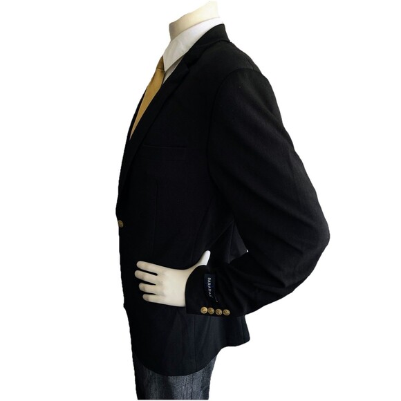 New Barabas Men Blazer 46R Formal Dinner Jacket Gold Buttons Slim Fit Black - Picture 5 of 16